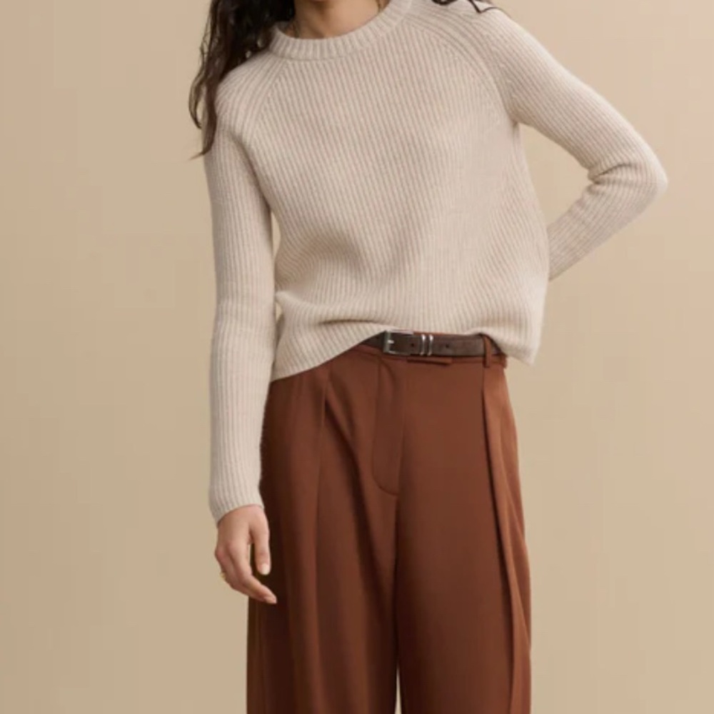 Jenni Kayne Cashmere Fisherman Oatmeal size M